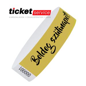 születésnap arany tyvek karszalag