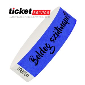 születésnap kék tyvek karszalag