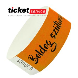 születésnap narancs tyvek karszalag