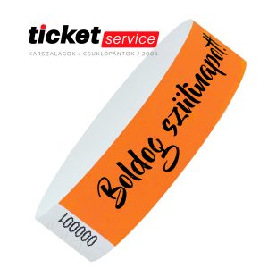 születésnap narancs tyvek karszalag