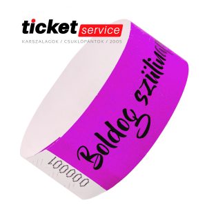 születésnap pink tyvek karszalag