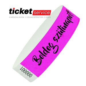 születésnap pink tyvek karszalag